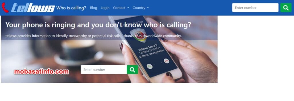 معرفة رقم المتصل بدون برنامج عبر tellows